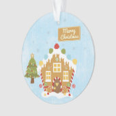 GingerBrood House en Train - Two Sided Kerstmis Ornament (voorkant)