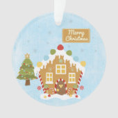 GingerBrood House en Train - Two Sided Kerstmis Ornament (voorkant)