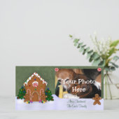 Gingerbrood House Fotokaart Feestdagenkaart (Staand voorkant)