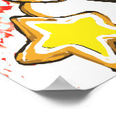 Gingerbrood House Frosted Cookies Kerstmis Scene Poster (Hoek)