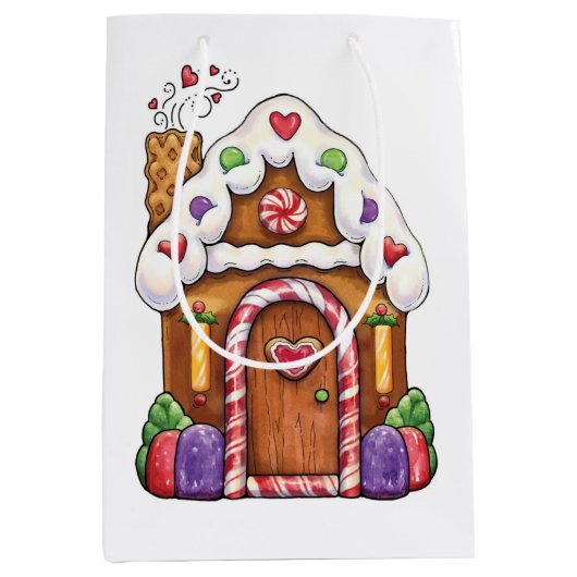 Gingerbrood House Gift Bag Medium Cadeauzakje (Voorkant)