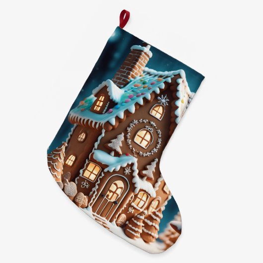 Gingerbrood House Grote Kerstsok (Voorkant (Hangend))