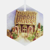 Gingerbrood House Hexagon Glass Ornament (Achterkant)