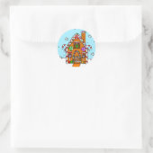 Gingerbrood House Holiday Kerstmis Ronde Sticker (Tas)