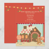 Gingerbrood House Holiday Moving Announement Feestdagenkaart (Voorkant / Achterkant)