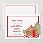 Gingerbrood House Holiday Moving Announement Feestdagenkaart (Voorkant / Achterkant)