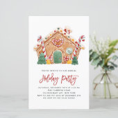 Gingerbrood House Holiday Party Invitation (Staand voorkant)