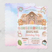 Gingerbrood House Holiday Party Invitation Kaart (Voorkant / Achterkant)