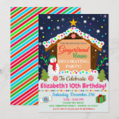 Gingerbrood House Holiday Uitnodiging (Voorkant / Achterkant)