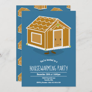 Gingerbrood House Housewarming Party Uitnodiging