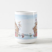 Gingerbrood House Ice Skateh Winter Scene Koffiemok (Center)