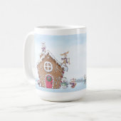 Gingerbrood House Ice Skateh Winter Scene Koffiemok (Voorkant links)
