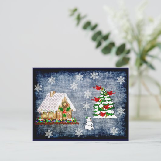 Gingerbrood House in Snow Briefkaart (Staand voorkant)