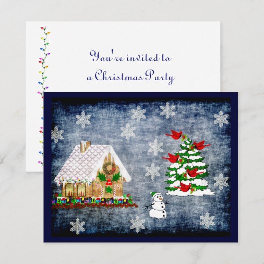 Gingerbrood House in Snow Kaart (Voorkant / Achterkant)