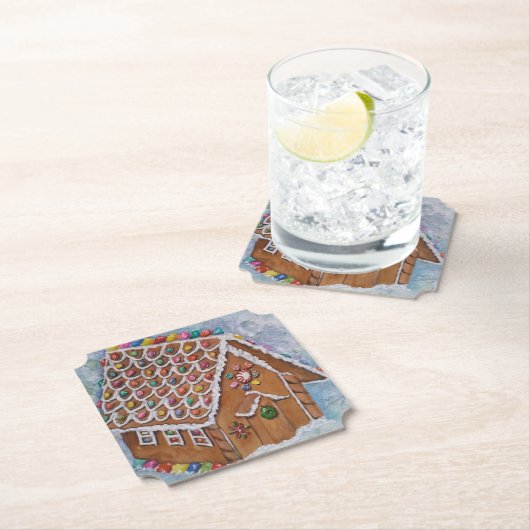 Gingerbrood House Kartonnen Onderzetters (Insitu)