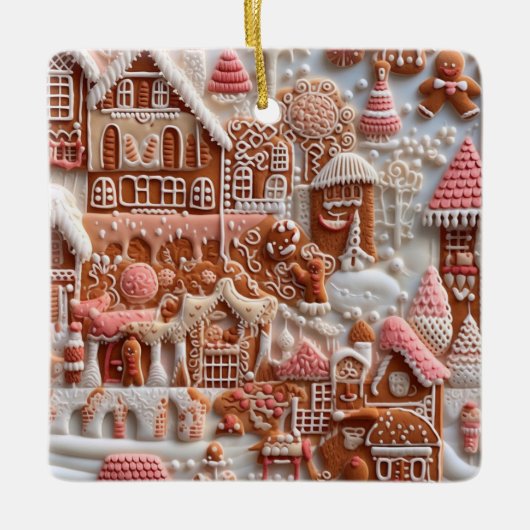 Gingerbrood House Keramisch Ornament (Voorkant)