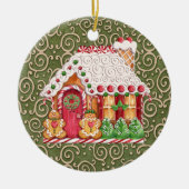 Gingerbrood House Keramisch Ornament (Voorkant)