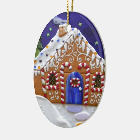 Gingerbrood House Keramisch Ornament (Links)
