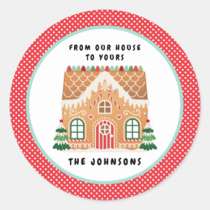Gingerbrood House Kerstkoekjesruil Ronde Sticker