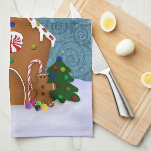 Gingerbrood House Kitchen Towel Theedoek (Quarter Fold)