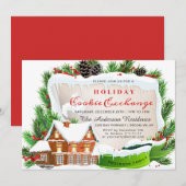 Gingerbrood House, Man Holiday Cookie Exchange Kaart (Voorkant / Achterkant)