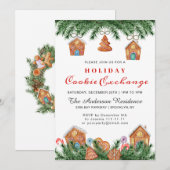 Gingerbrood House, Man Holiday Cookie Exchange Kaart (Voorkant / Achterkant)