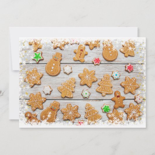 Gingerbrood House, Man Holiday Cookie Exchange Kaart (Achterkant)