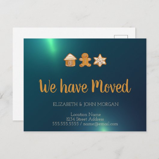 GingerBrood House, Man, Star, Green We hebben ons Aankondigingskaart (Voorkant / Achterkant)