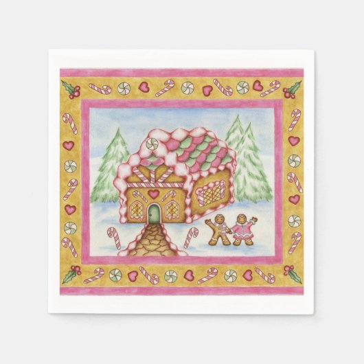 Gingerbrood House Napkins Servet (Voorkant)
