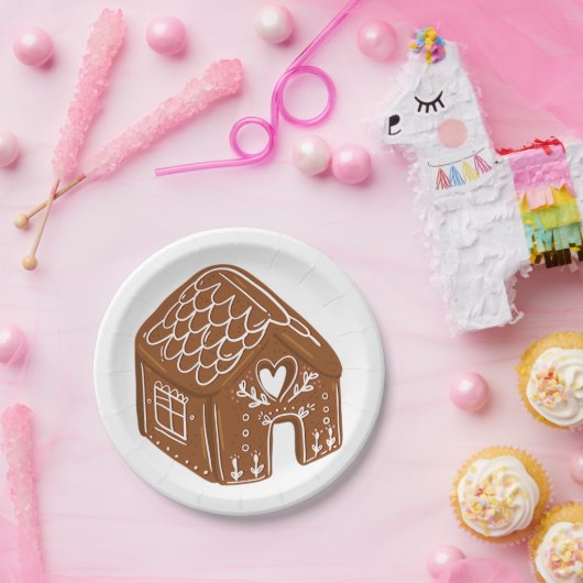 Gingerbrood House Papieren Bordje (Feest)