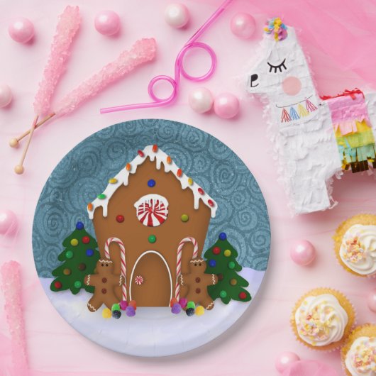 Gingerbrood House Papieren Bordje (Feest)