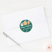 Gingerbrood House Party Merry Kerstfeestdag Ronde Sticker (Envelop)