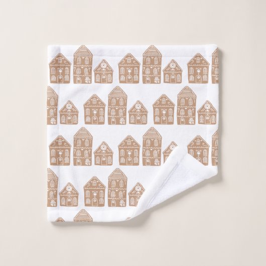 Gingerbrood House Pattern Bath Towel Set Bad Handdoek (Wasdoekje)