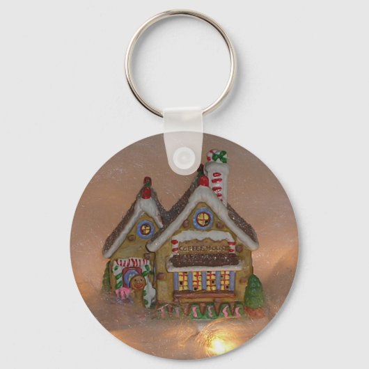 Gingerbrood House Porcelain Sleutelhanger (Voorkant)