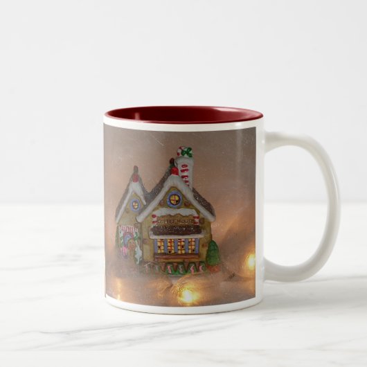 Gingerbrood House Porcelain Tweekleurige Koffiemok (Rechts)