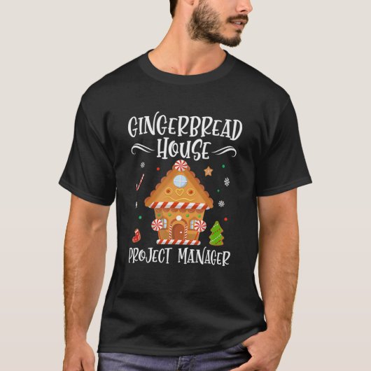 Gingerbrood House Project Manager Baking Xmas Paja T-shirt (Voorkant)