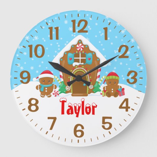 Gingerbrood House Red en Blue Grote Klok (Voorkant)