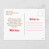 Gingerbrood House Red en Blue Merry Kerstmis Feestdagenkaart (Achterkant)