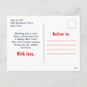 Gingerbrood House Red en Navy Merry Kerstmis Feestdagenkaart (Achterkant)