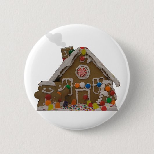 Gingerbrood House Ronde Button 5,7 Cm (Voorkant)