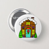 Gingerbrood House Ronde Button 5,7 Cm (Voorkant /achterkant)