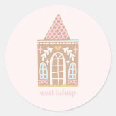 Gingerbrood House Ronde Sticker (Voorkant)