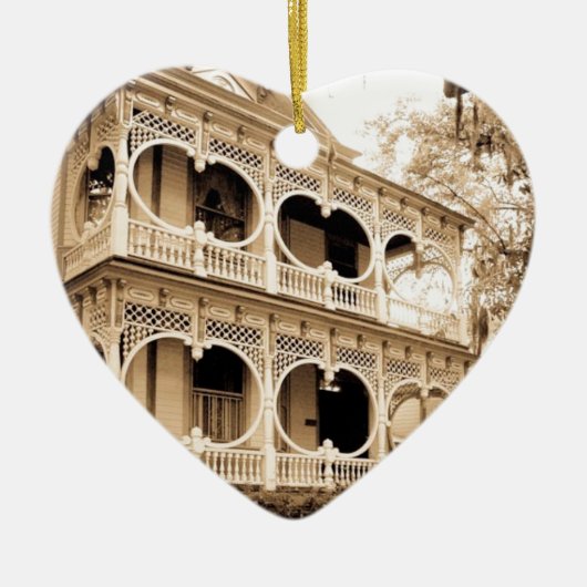 Gingerbrood House - Savannah, GA Keramisch Ornament (Voorkant)