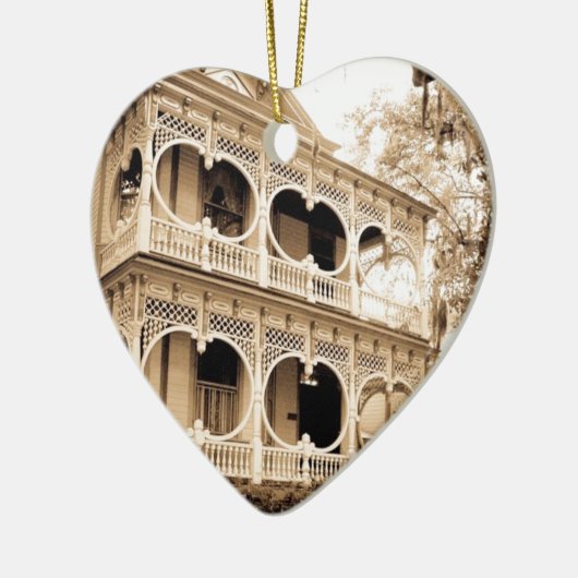 Gingerbrood House - Savannah, GA Keramisch Ornament (Links)