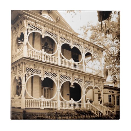 Gingerbrood House - Savannah, GA Tegeltje (Voorkant)