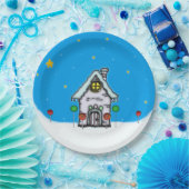 Gingerbrood House Scene Papieren Bordje (Feest)