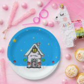 Gingerbrood House Scene Papieren Bordje (Feest)