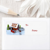 Gingerbrood House Self-Stick Holiday Gift Labels (Insitu)