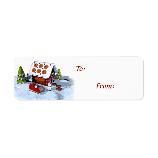Gingerbrood House Self-Stick Holiday Gift Labels (Voorkant)