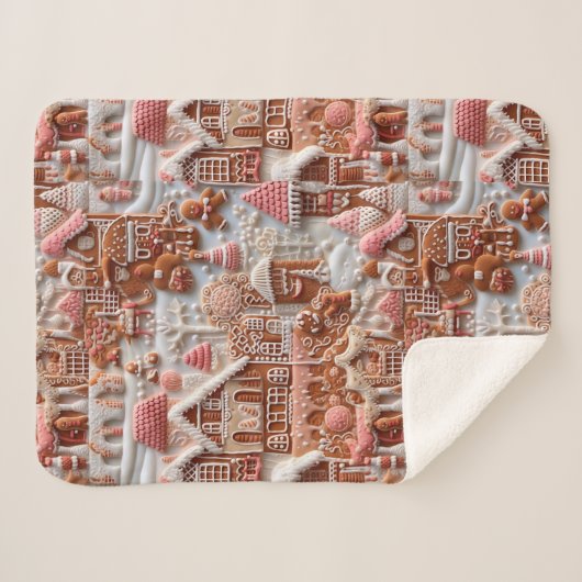 Gingerbrood House Sherpa Deken (Voorkant (horizontaal))